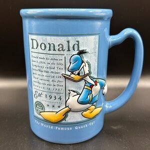 VTG Disney 3D Donald Duck Blue Coffee/Tea Mug The World Famous Quack-Up 16 Oz